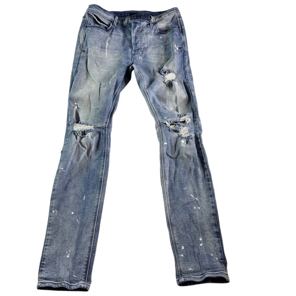 RTA Denim Skinny Jeans Womens Size 26 Distressed Light Wash Stretch LA Made